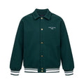 Green Shearling Collar Baseball Jacket