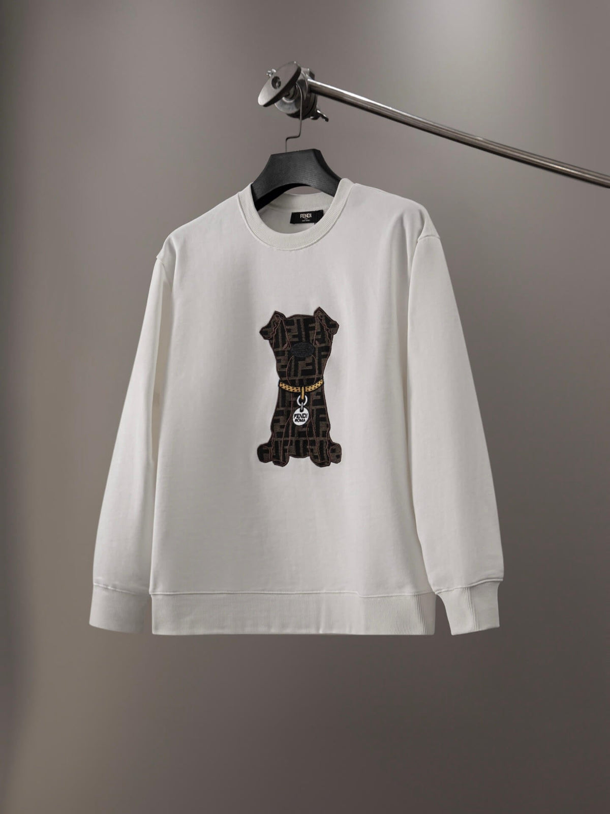 Necklace Puppy Embroidery Sweatshirt