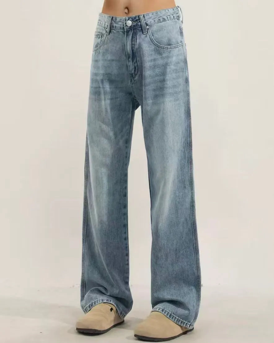 Vintage Washed Denim Jeans
