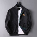 Embroidered Stand Collar Bomber Jacket