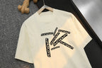 Radial Staggered Logo Crew Neck T‑shirt
