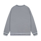 Silver Patch Logo Striped Cuff Knit Sweater