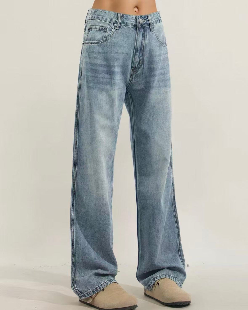 Vintage Washed Denim Jeans