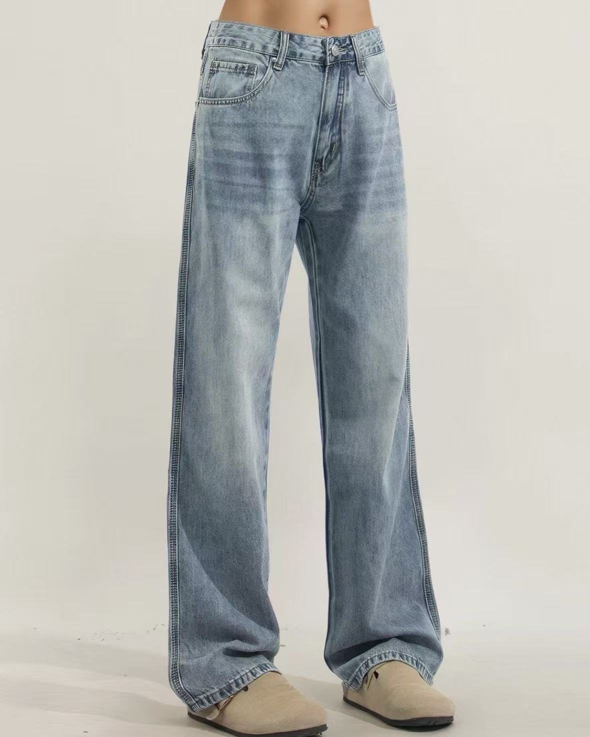 Vintage Washed Denim Jeans