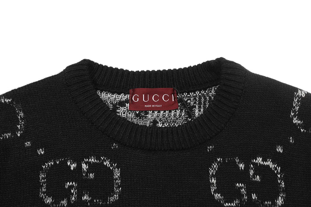 Vintage Jacquard Crew Neck Knit Sweater