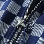 Checker Pattern Casual Bomber Jacket
