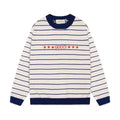 Star Embroidery Stripe Crewneck Sweater