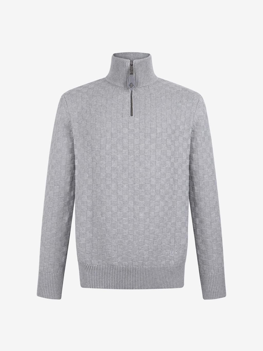 Plaid Design Turtleneck Sweatshirt