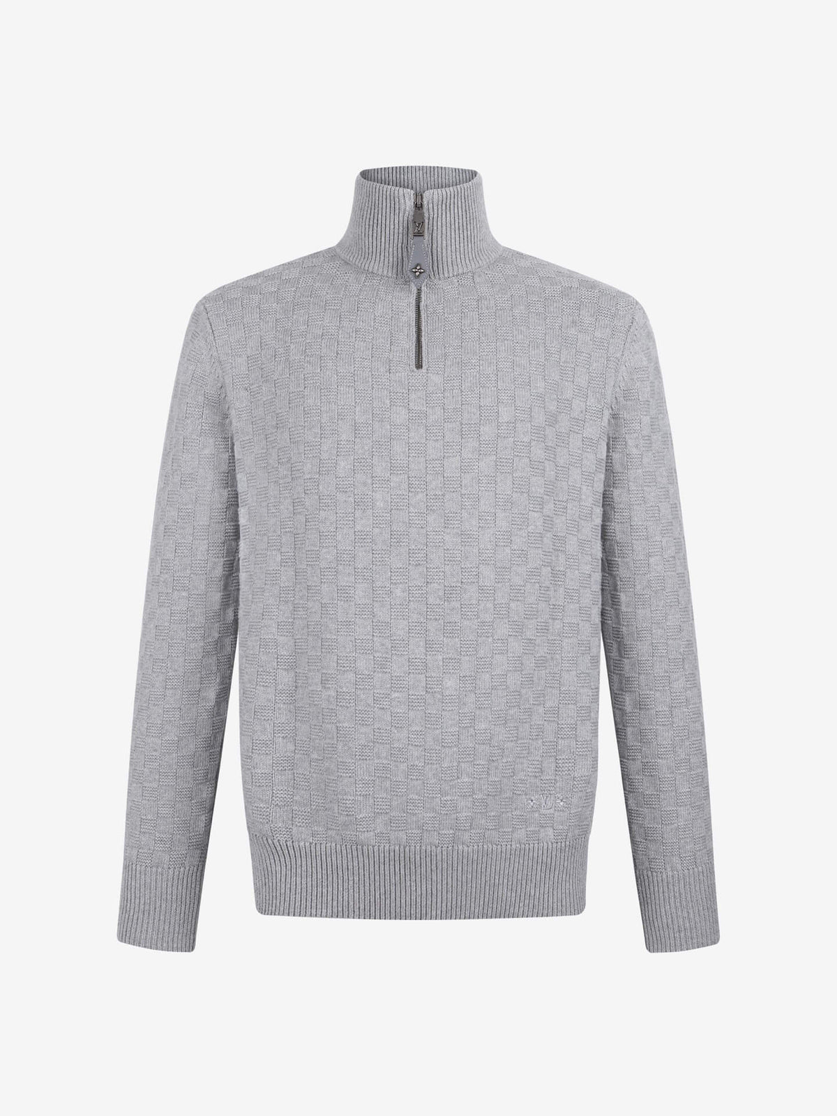 Plaid Design Turtleneck Sweatshirt