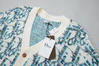 Jacquard Button-Up Cardigan Sweater