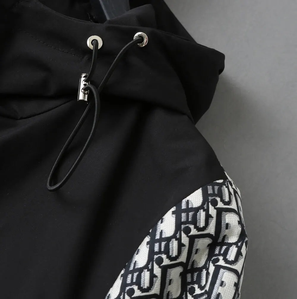 Monogram Spliced Hooded Jacket