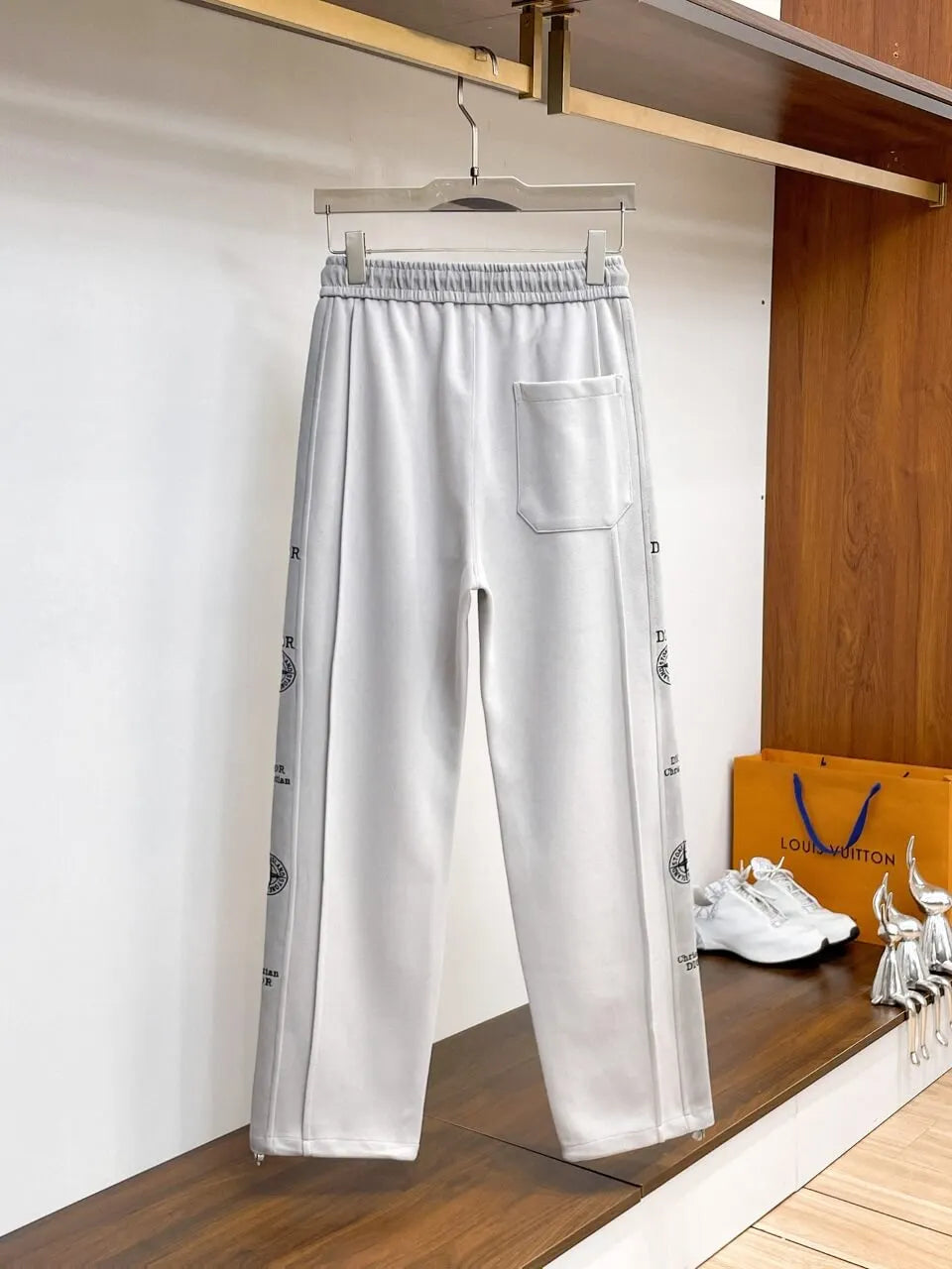 Side Repeating   Print Loose‑Fit Pants