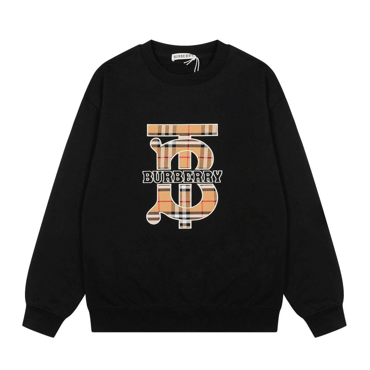 Plaid Letter Embroidery Sweatshirt