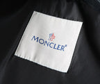 Script Embroidery Collared Zip‑Up Jacket