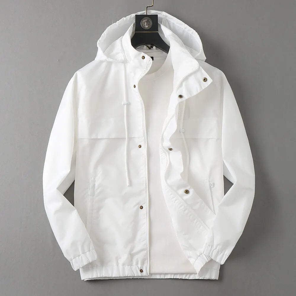 Button Placket Hooded Utility Jacket