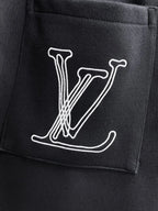 Vintage Script Logo Embroidered Casual Shorts