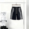 Zip‑Pocket Side‑Panel Drawstring Sweat Shorts