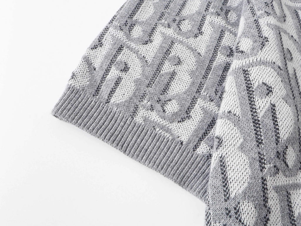 All‑Over Jacquard Knit Polo Shirt