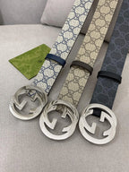 Trendy Monogram Webbing Belt with Metal Buckle