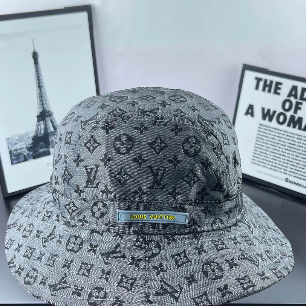 Vintage Grey Patterned Bucket Hat