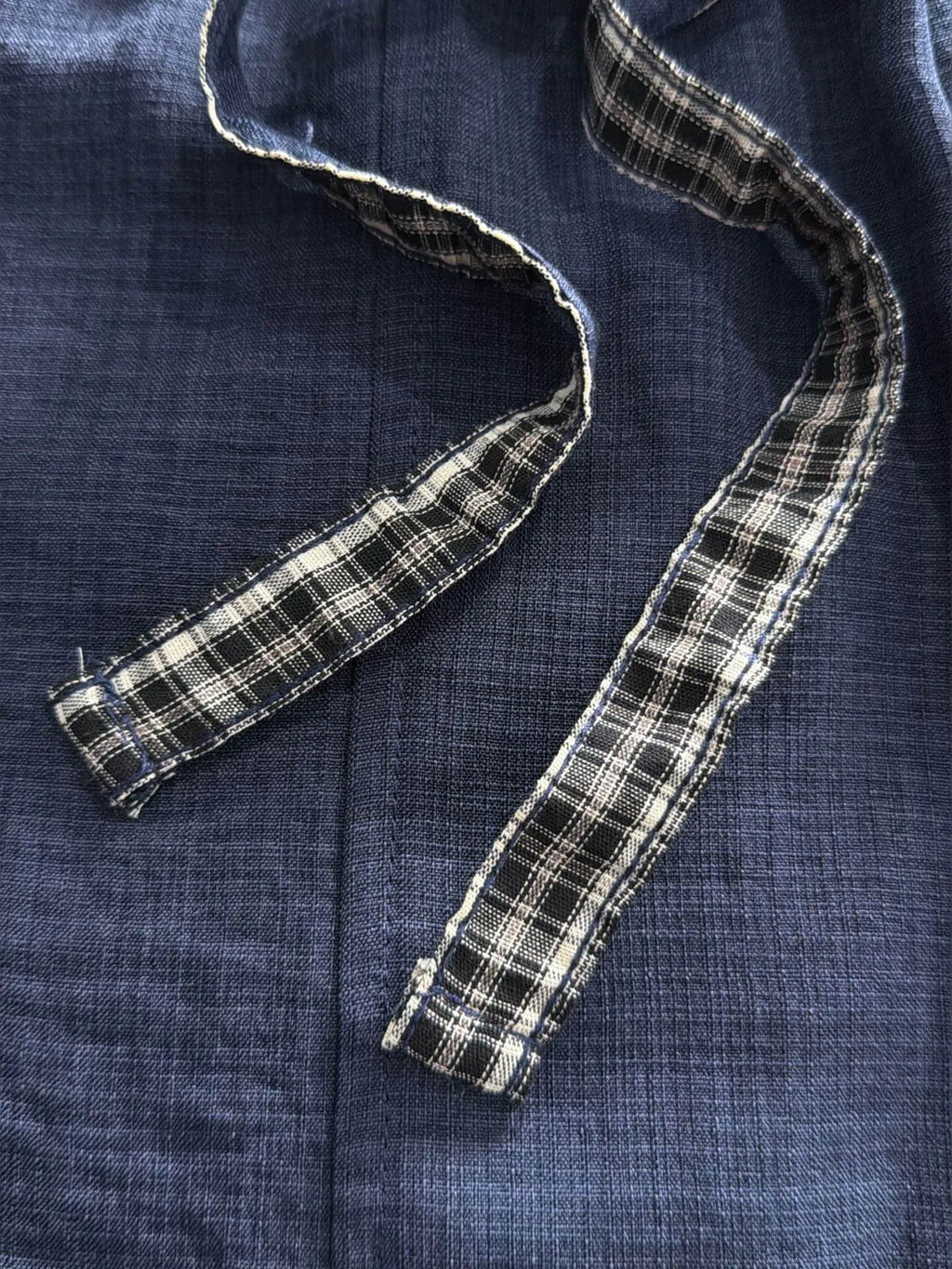 Plaid Cuff Label Decor Shorts