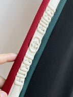 Embossed Side‑Stripe   Embroidery Straight Pants