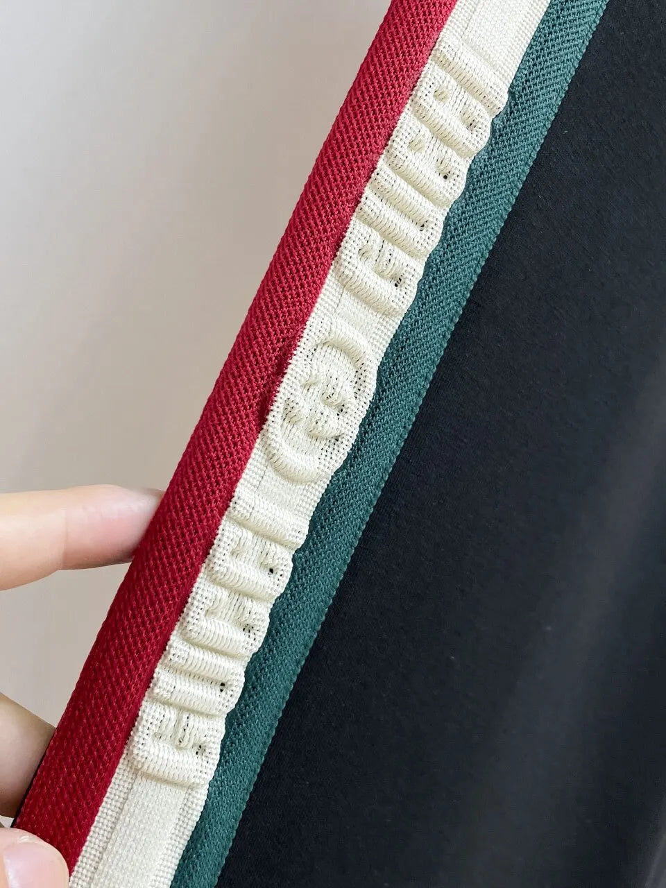 Embossed Side‑Stripe   Embroidery Straight Pants
