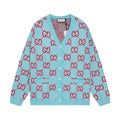 Bicolor Monogram V‑Neck Knit Sweater Cardigan