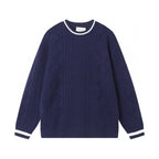 Cable‑Knit Stripe Sweater
