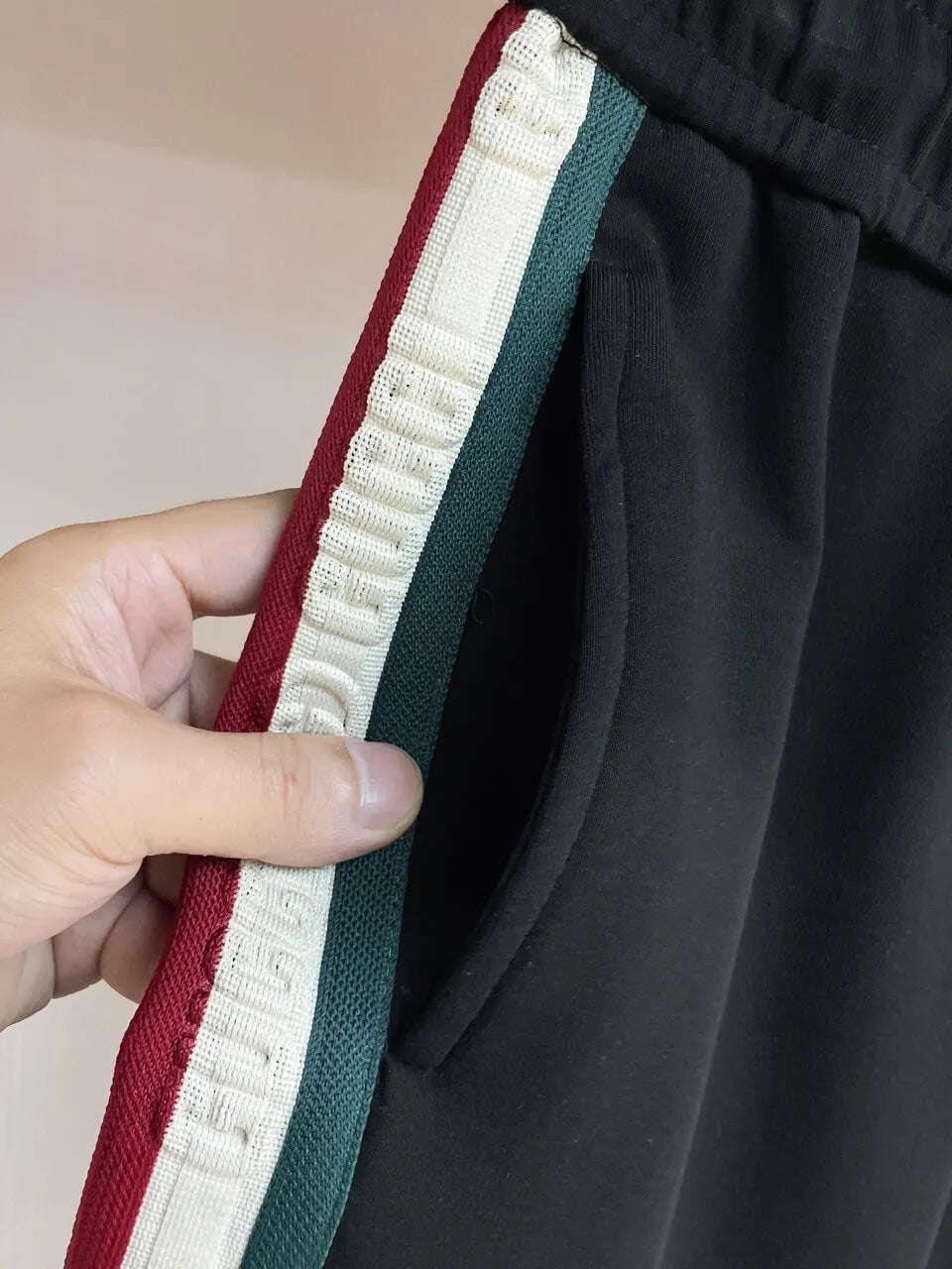 Embossed Side‑Stripe   Embroidery Straight Pants