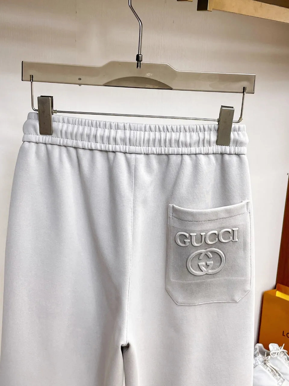 Side Embossed   Drawstring‑Hem Pants