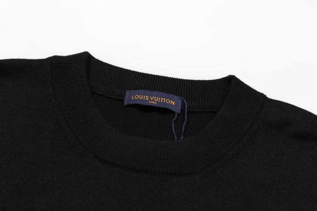 Cuff Embroidered Crew Sweater