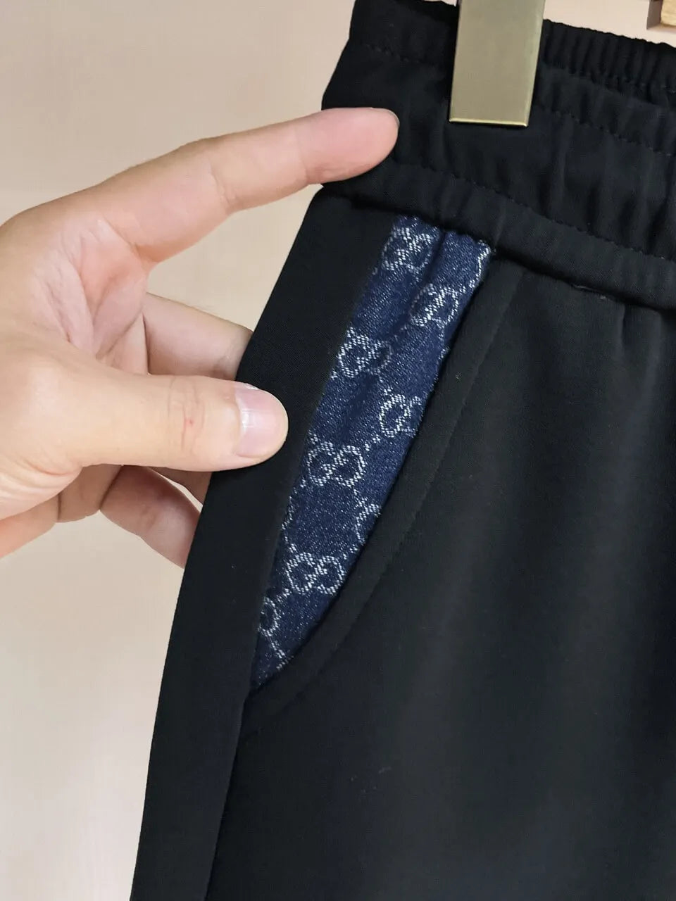 Jacquard Patch Pocket   Straight Pants