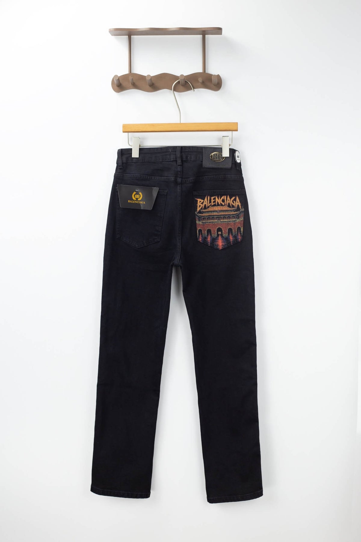 City Gate Pattern Pocket Jeans