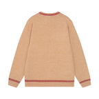 Crest Logo Striped Trim Sweater