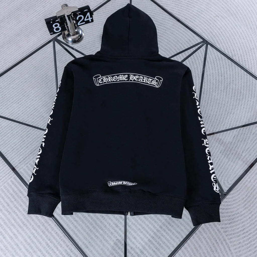 New Scroll Sanskrit Zip-Up Jacket