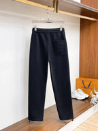 Side Embossed   Drawstring‑Hem Pants