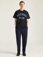Purple Gradient Letter Print T‑Shirt