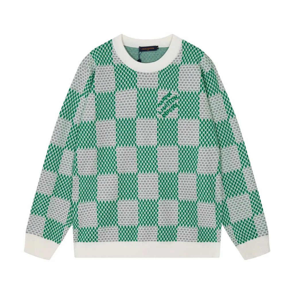 Checkered Jacquard Sweater