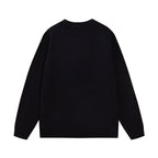 Front Letter Crewneck Knit Sweater