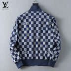Checker Pattern Casual Bomber Jacket