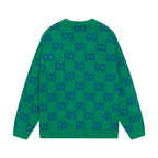 Bicolor Monogram V‑Neck Knit Sweater Cardigan