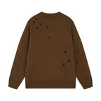 Distressed Hole Crewneck Sweater