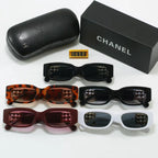 Wide Temple Diamond-Accent Rectangle Sunglasses