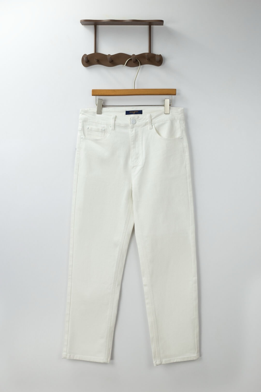 White Pocket Embroidery Jeans