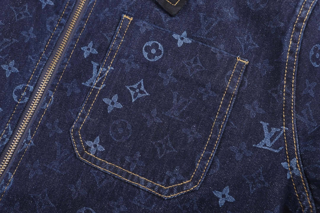 All-Over Print Denim Workwear Jacket