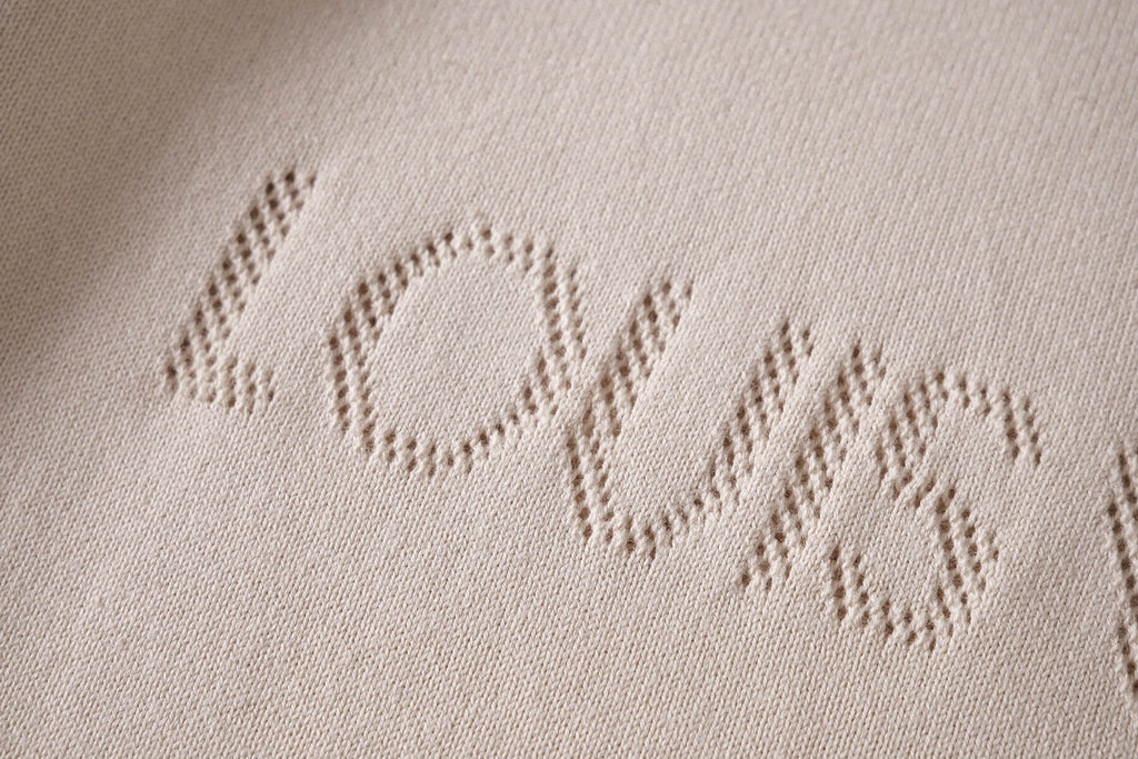 Letter Jacquard Mesh Knit T-Shirt