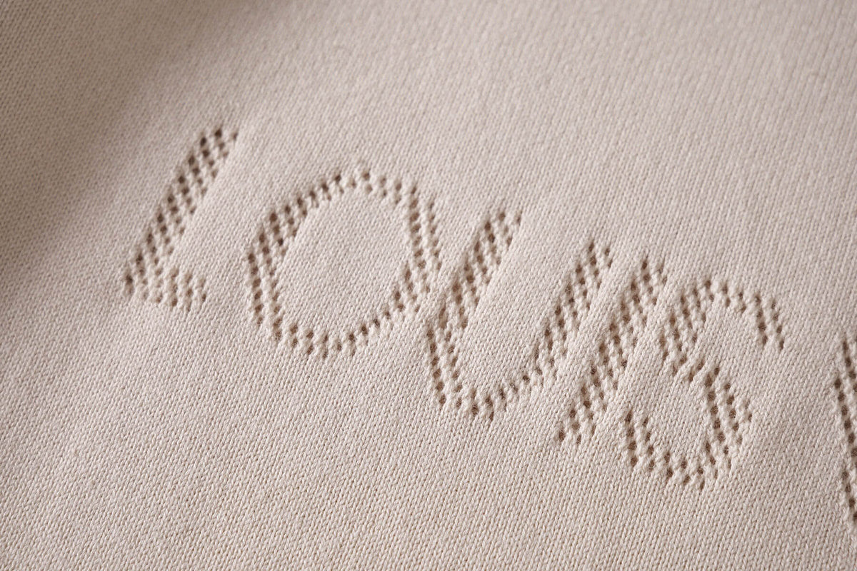 Letter Jacquard Mesh Knit T-Shirt