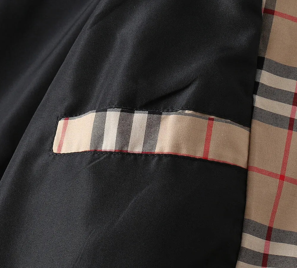 Vintage Plaid Drawstring Hooded Jacket
