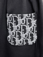 Curved Jacquard Spliced Shorts